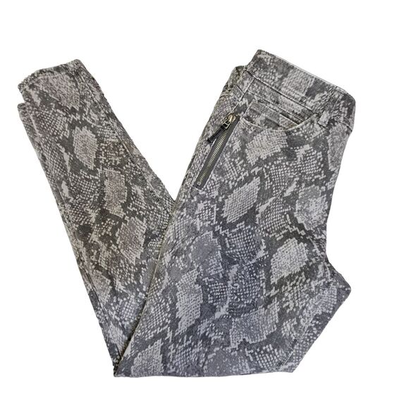Wit & Wisdom Ab Solution Womens Snake Skin Ankle Skinny Jeans Size 6 Gray - Picture 1 of 11